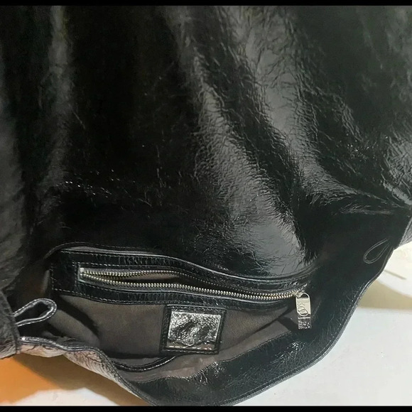 Kooba black leather patent leather shoulder handbag - Picture 10 of 16